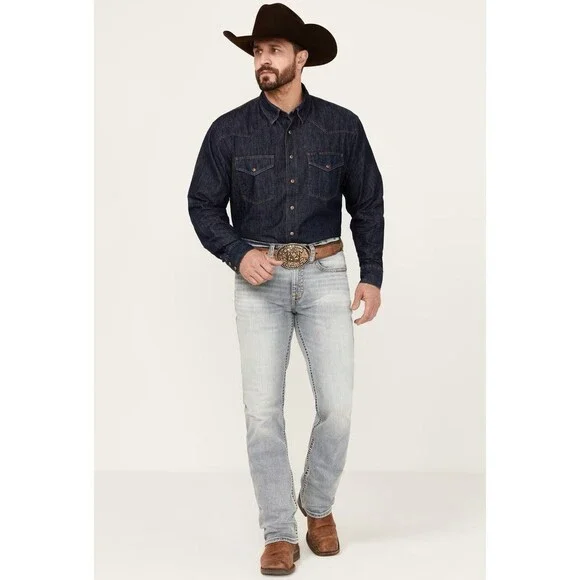 RANK 458 MEN'S RINGO SLIM STRAIGHT 32x32 PERFORMANCE STRETCH DENIM JEANS NWT - Picture 2 of 16